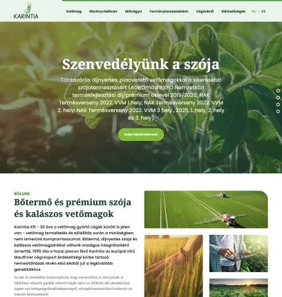 A Karintia mezőgazdasági vállalat weboldala