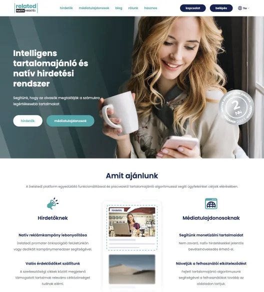 A related natív hirdetési rendszer weboldala
